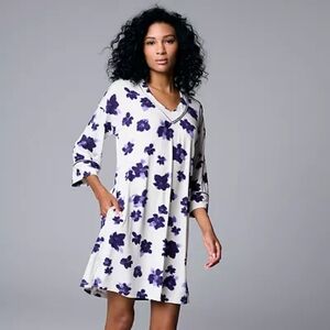 Simply Vera Vera Wang Cozy 3/4 Sleeve Sleepshirt, S, NWT